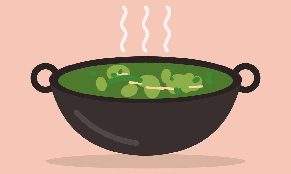 A drawing of Aloo Palak
