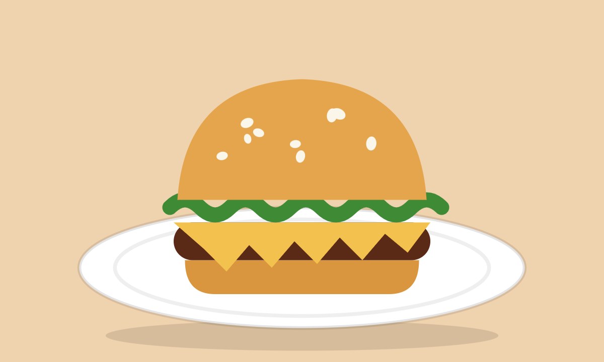 A drawing of Chapli Kabab Burger