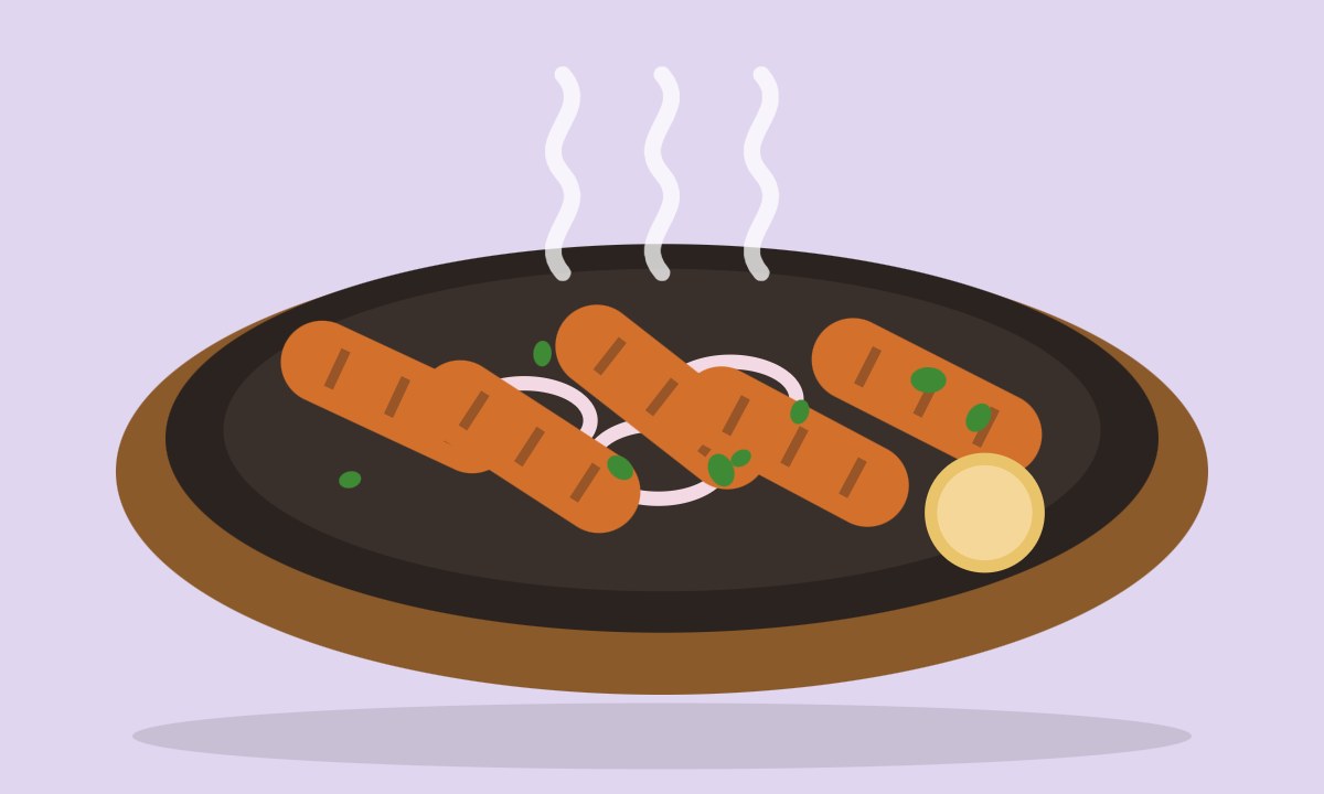 A drawing of Chicken Cheese Seekh Kabab