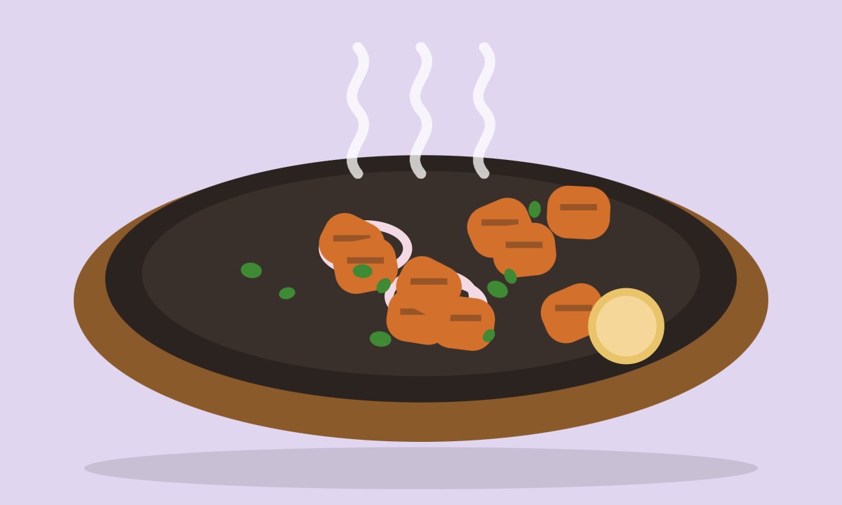 A drawing of Chicken Sajji