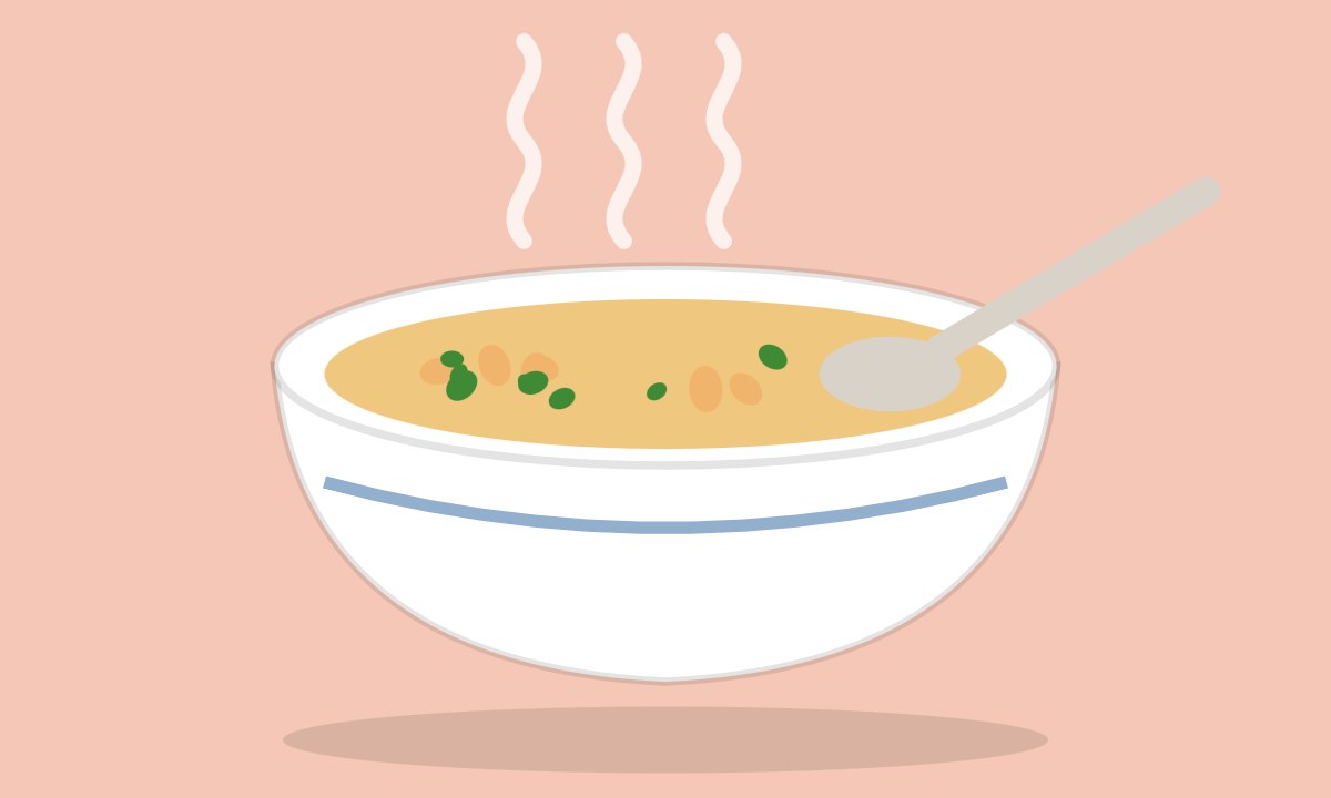 A drawing of Chicken Vegetable Soup