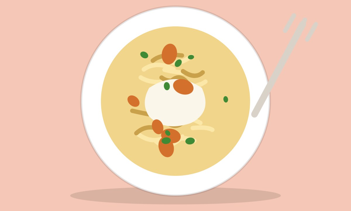 A drawing of Corn Chicken Chowder