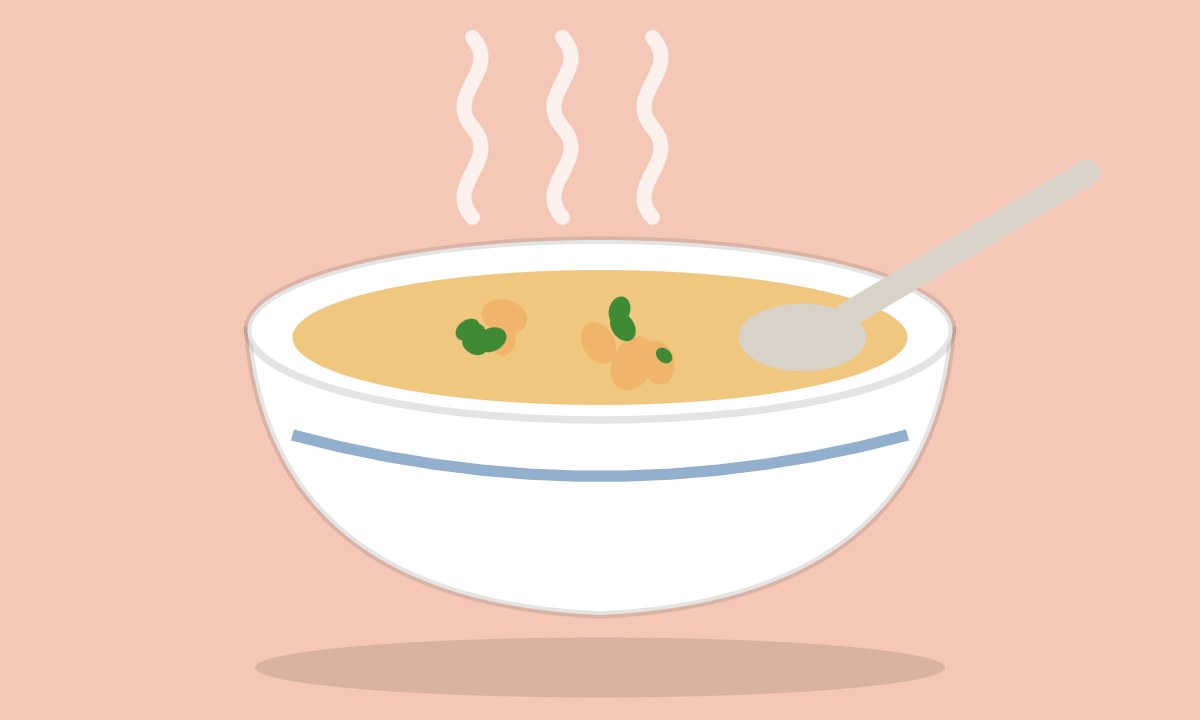 A drawing of Cream of Chicken Soup