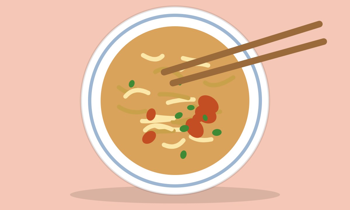A drawing of Egg Chowmein
