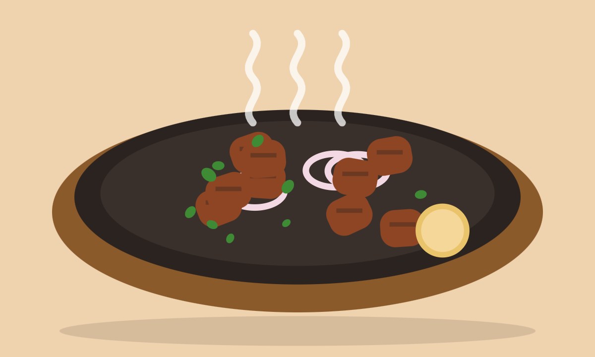 A drawing of Fry Kabab