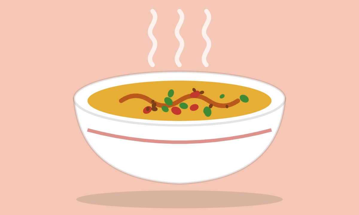 A drawing of Mash Chanay ki Daal Chawal