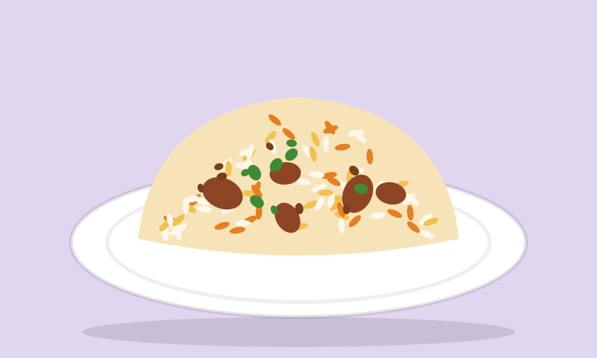 A drawing of Mutton Biryani