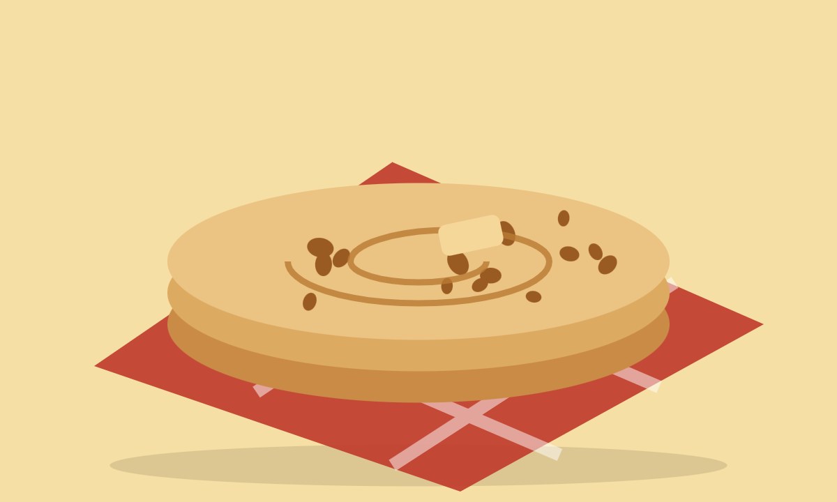 A drawing of Paratha with Dahi