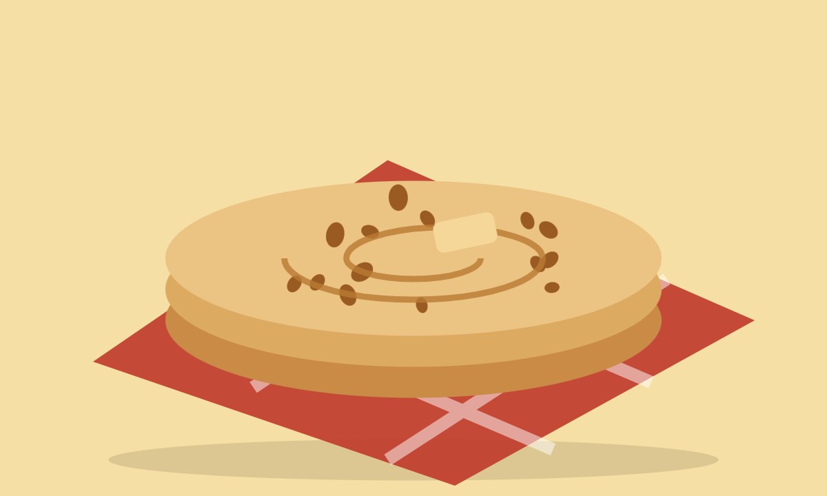A drawing of Qeema Paratha