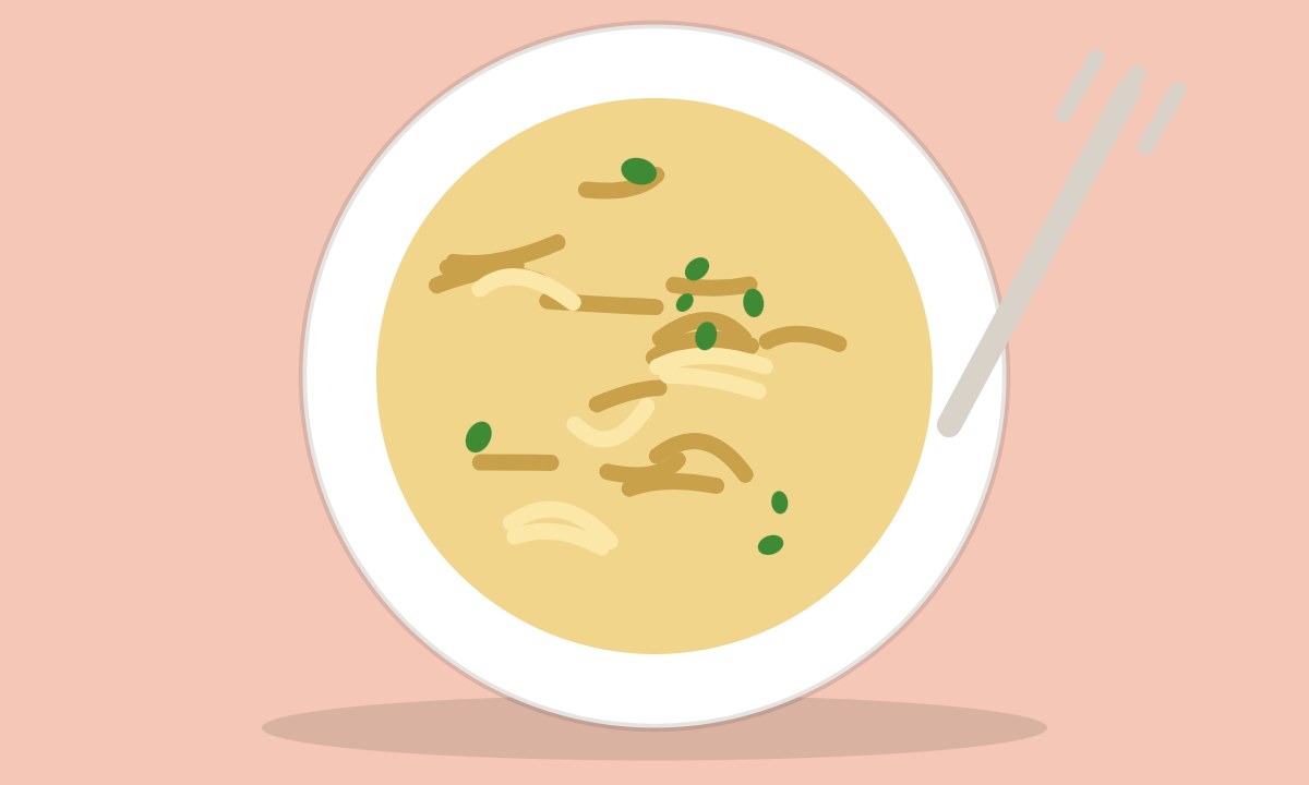 A drawing of Spaghetti Aglio e Olio